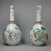 Y692 Pair of famille verte bottle vases, Kangxi (1662-1722)