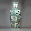 Y730 Famille verte rouleau vase, Kangxi (1662-1722)