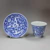 Y756 Blue and white beaker and saucer, Kangxi (1662-1722)