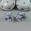 Y767 Pair of Chinese blue and white teabowls and saucers