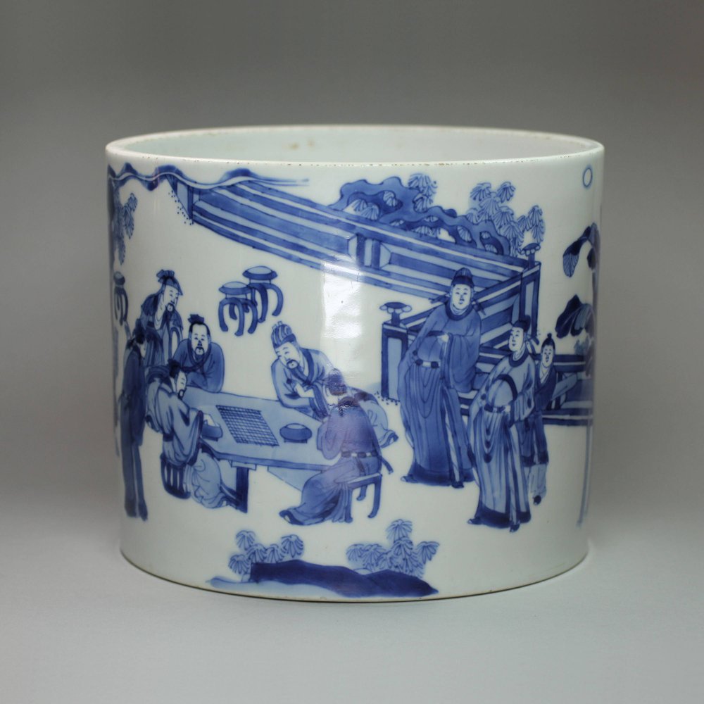 Y801 Large Chinese blue and white brush pot (bitong)