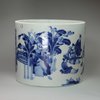 Y801 Large Chinese blue and white brush pot (bitong)