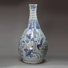 Y828 Blue and white Kraak bottle vase, c. 1643