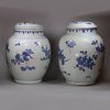 Y829 Matched pair of Chinese 'Hatcher Cargo' blue and white ovoid