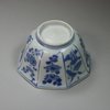 Y837 Small Chinese blue and white 'Hatcher Cargo' octagonal bowl