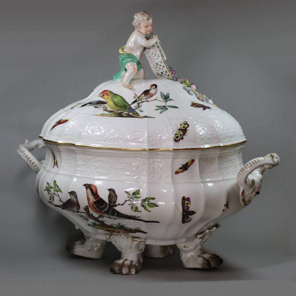 Y844 A Meissen 'ornithological' two-handled oval soup tureen and cover