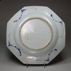 Y859 Blue and white octagonal export plate, Qianlong (1736-95)