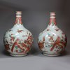 Y864 Pair of Japanese polychrome Dutch decorated apothecary bottles