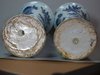 Y868 Pair of Dutch delft blue and white beaker vases, c. 1700