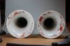 Y873 Pair of Japanese imari trumpet vases, 18th century