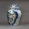 Y875 Pair of Chinese wucai baluster jars and covers