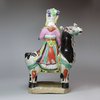 Y913 Famille rose equestrian figure of Wang Zhaojun