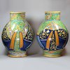 Y931 Pair of Italian Faenza maiolica polychrome albarelli