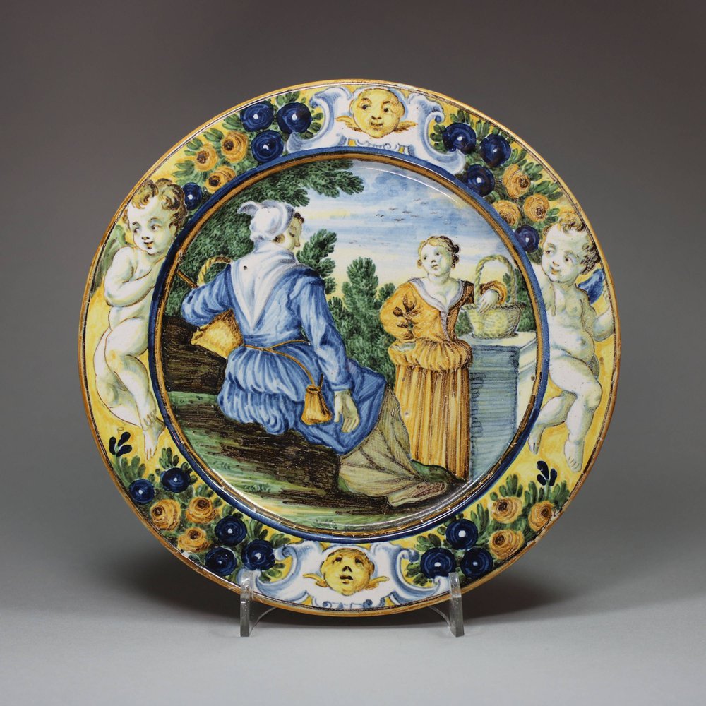 Y938 Small Italian Castelli plate, c. 1700