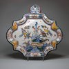 Dutch Delft polychrome Chinoiserie plaque, circa 1740