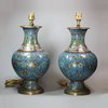 Y946 Pair of Chinese cloisonné baluster vases, early 19th century