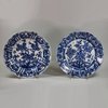 Y979 Set of four Chinese blue and white plates, 18th century