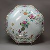 Y989 Rare famille rose 'double peacock' octagonal tureen and cover