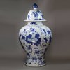 Y990 Blue and white 'hundred boys' baluster jar and cover