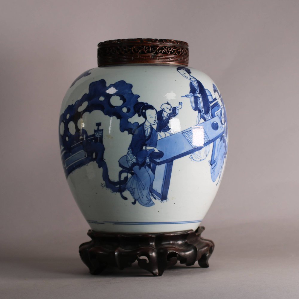 W151 Blue and white ginger jar, Kangxi (1662-1722)