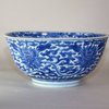 W916 A FINE BLUE AND WHITE 'LOTUS' BOWL KANGXI SIX-CHARACTER MARK AND OF THE PERIOD (1662-1722)
