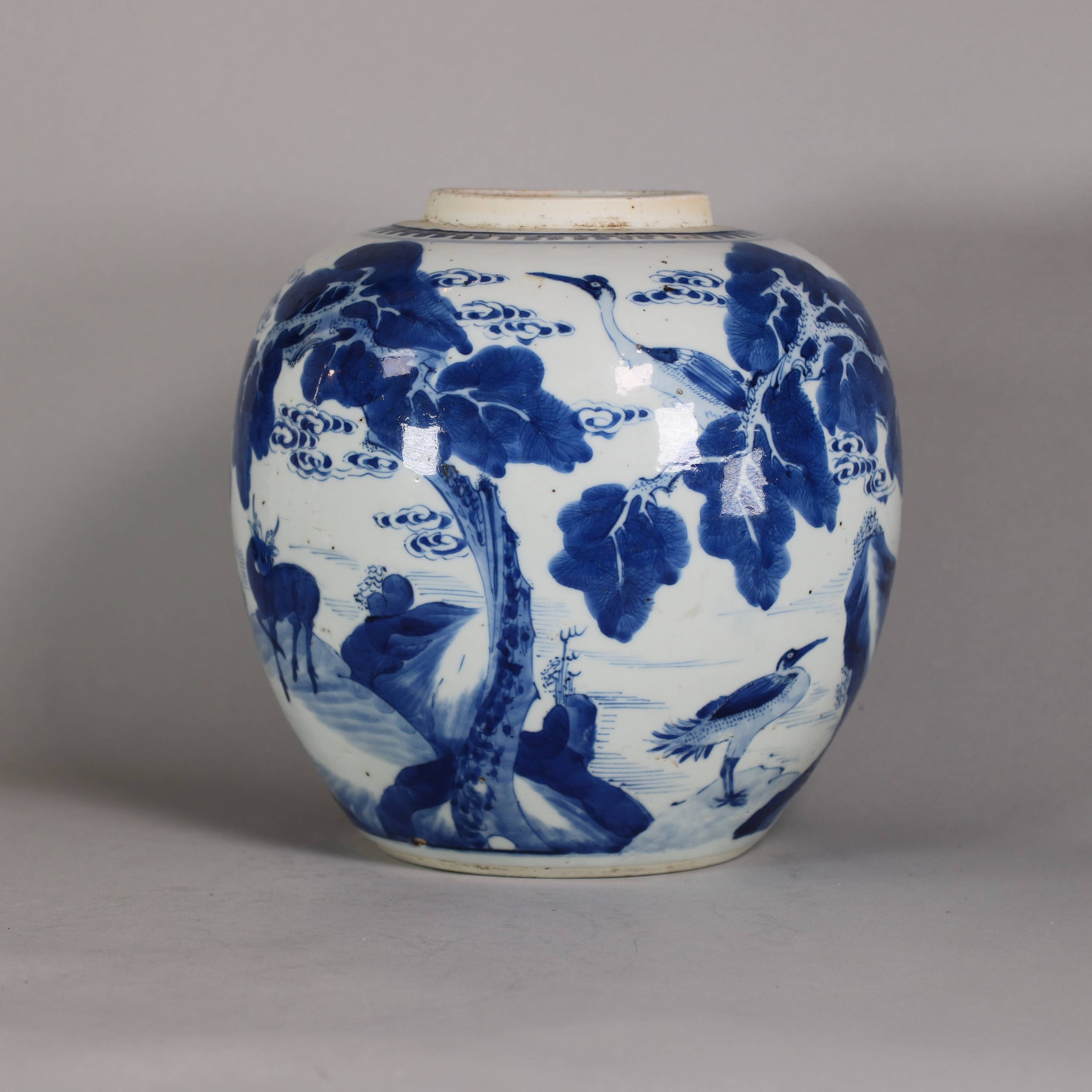 Kenjiさん専用、白青白 Chinese blue and white ginger jar (Kangxi 1622-1722) | Antique