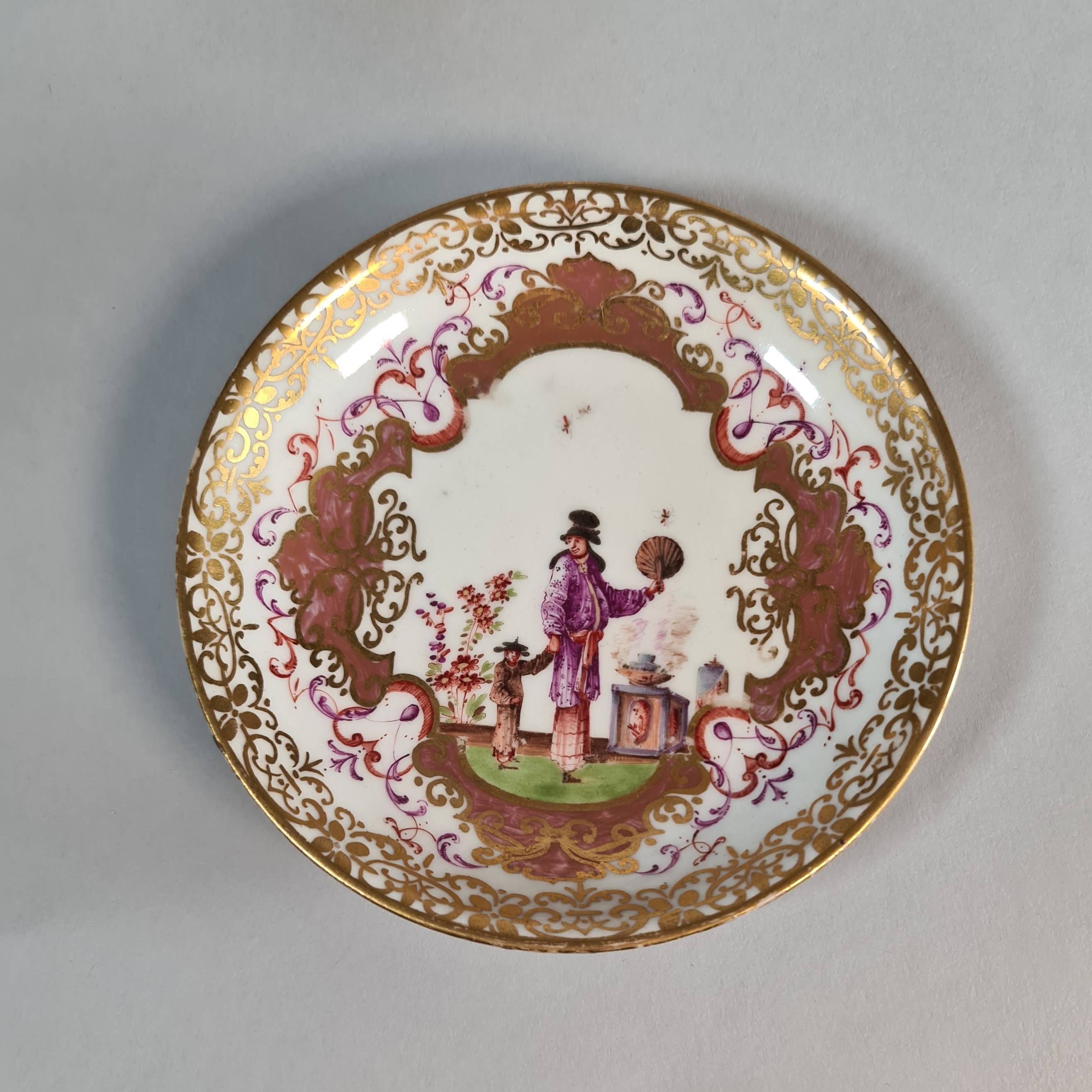 □１９７５年□ヘロルト肖像画１７cm×１４cm□陶板・箱入り◇Meissen◇ プラーク「ヘロルトのシノワズリー」|ドイツの名窯マイセン 日本
